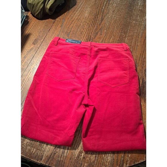 New Talbots Red Corduroy Pants Women 10P Petite Curvy High Waist Straight Leg - Picture 3 of 4